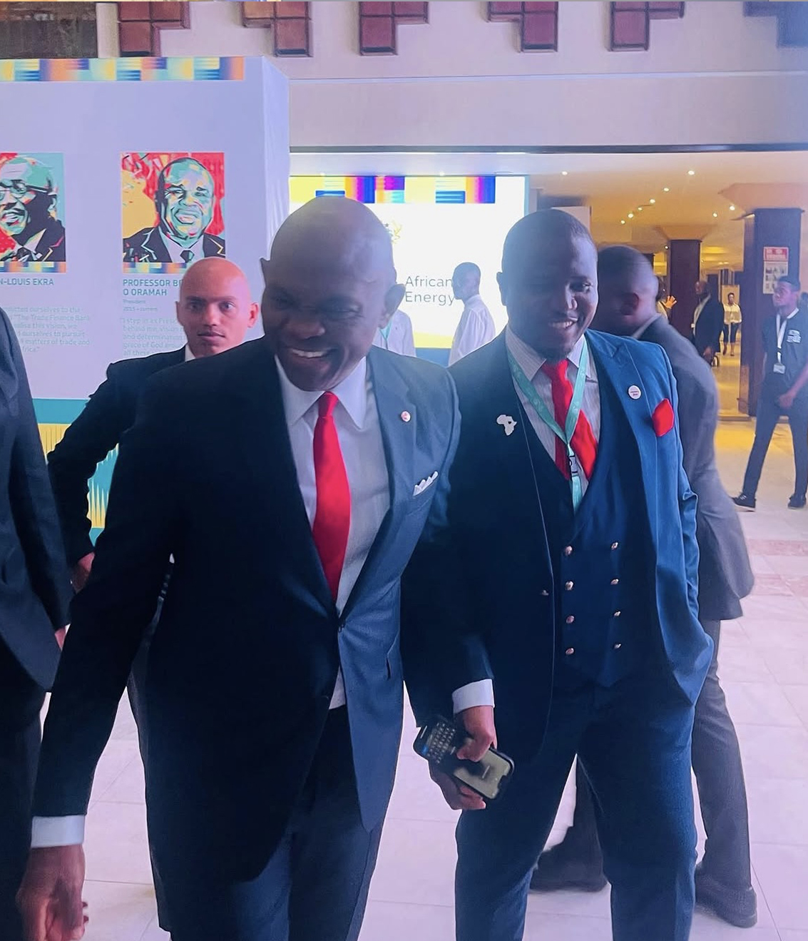 Bako Ambianda and Tony O. Elumelu at the 30th Afreximbank Annual Meeting in Ghana
