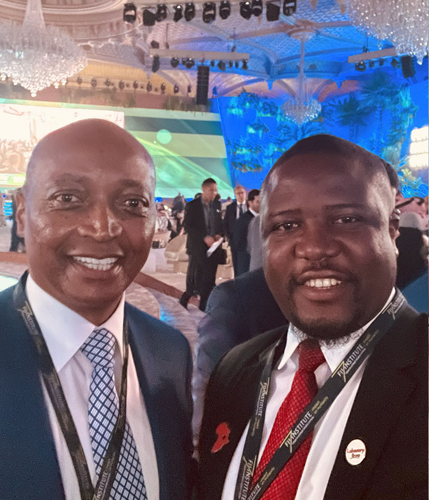 Bako Ambianda and Patrice Motsepe at the Future Investment Initiative in Saudi Arabia
